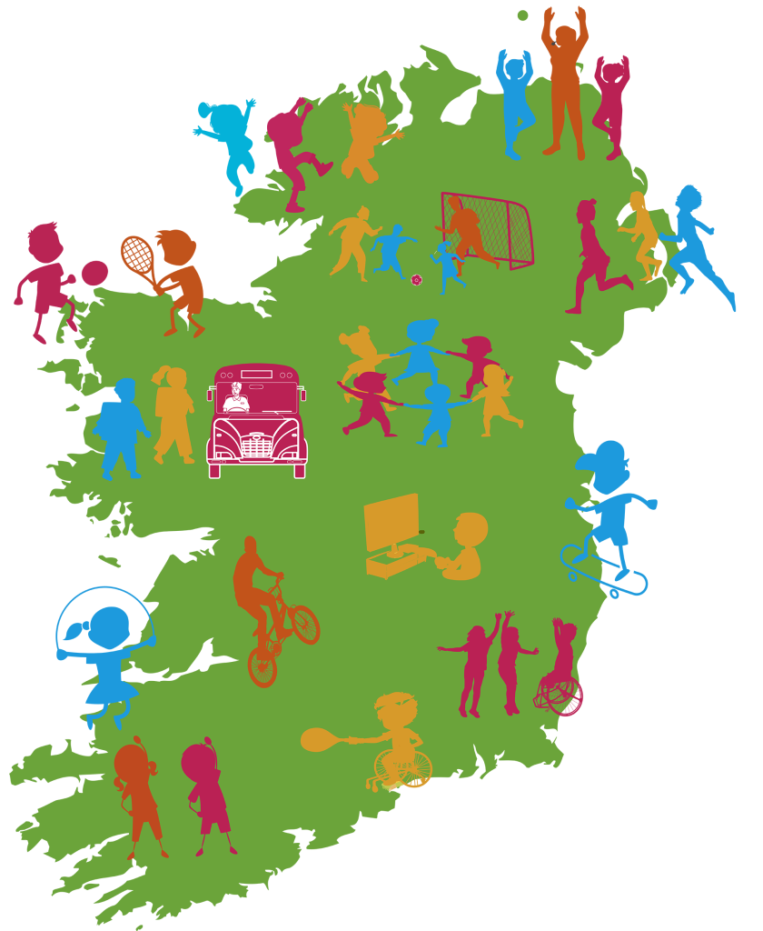 Map of island of Ireland showing physical activity